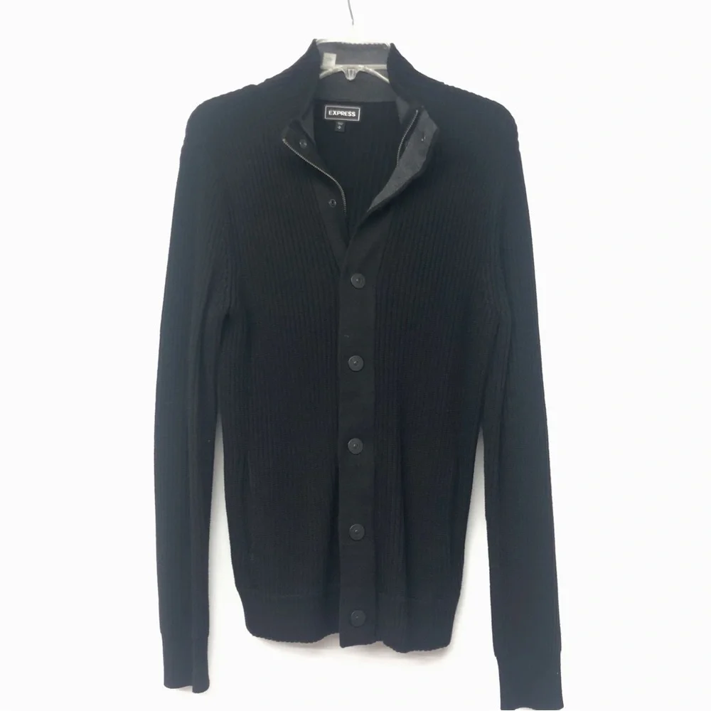 Men's Express Black Knit Cardigan